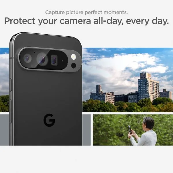 SPIGEN OPTIK.TR EZ FIT CAMERA PROTECTOR 2-PACK GOOGLE PIXEL 9 PRO XL CRYSTAL CLEAR (AGL08446) - Image 12